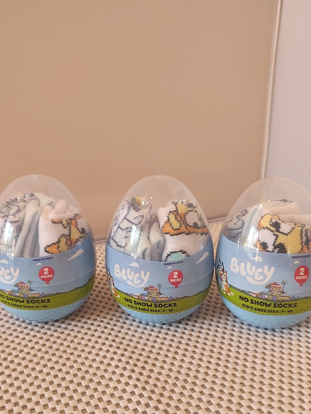 Bluey Toddler Size 7-10 No Show Socks 6 Pairs NWT Egg Container Easter